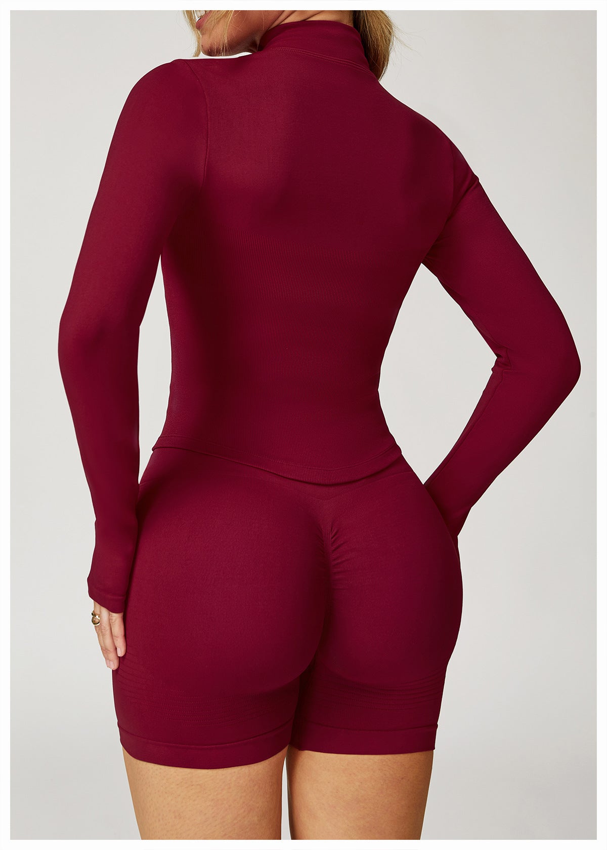 Zip-Up Long Sleeve Crop Yoga Jacket