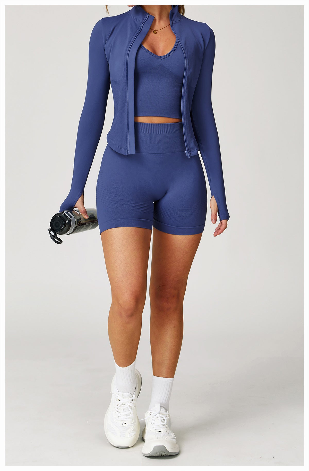 Zip-Up Long Sleeve Crop Yoga Jacket