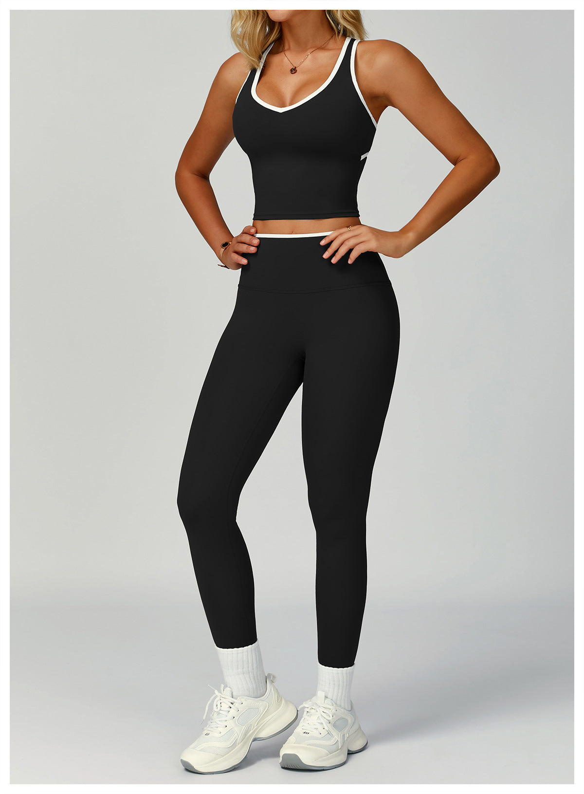 Strappy Backless Bra & Bike Short Set