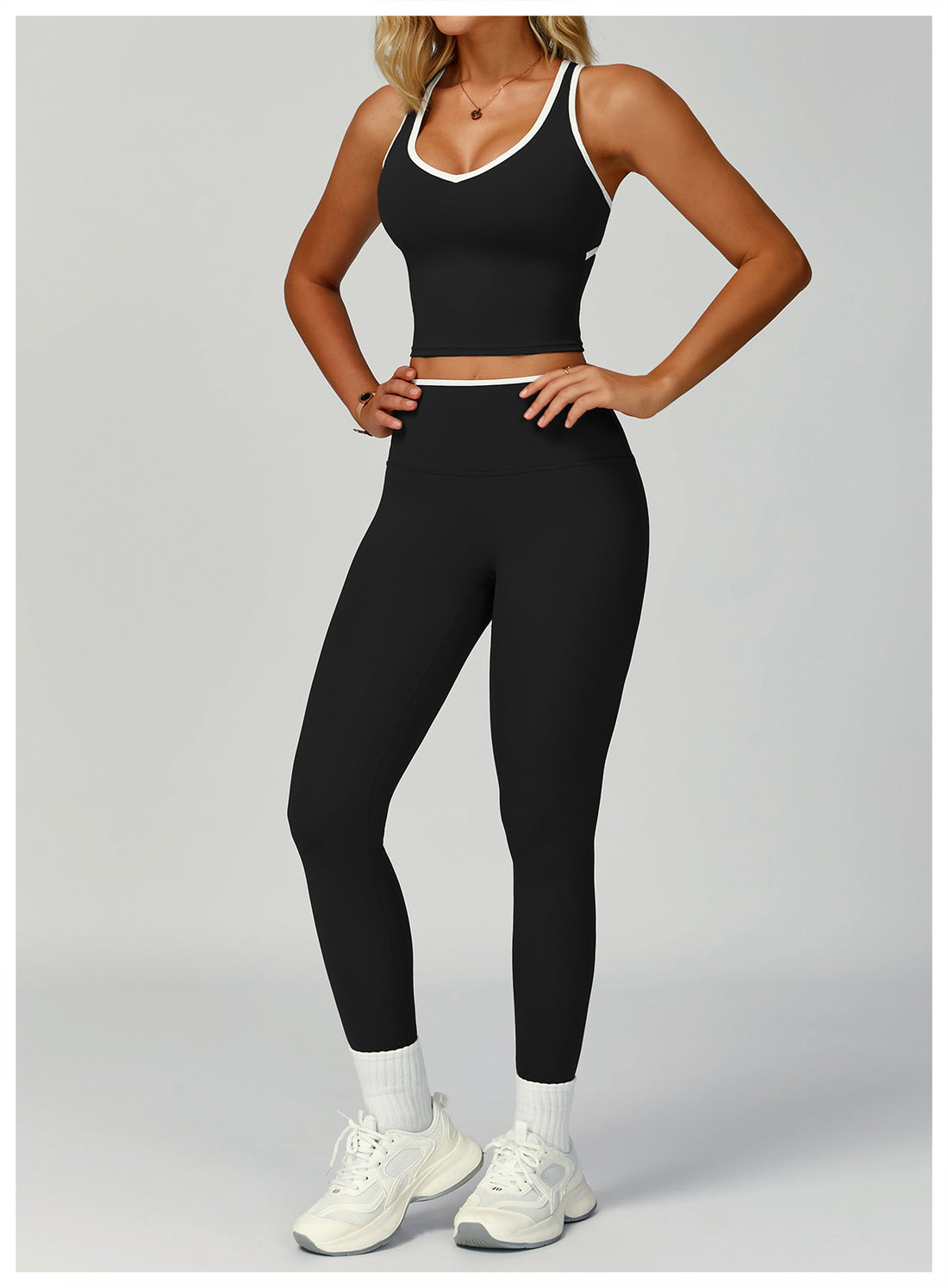 Strappy Backless Bra & Bike Short Set