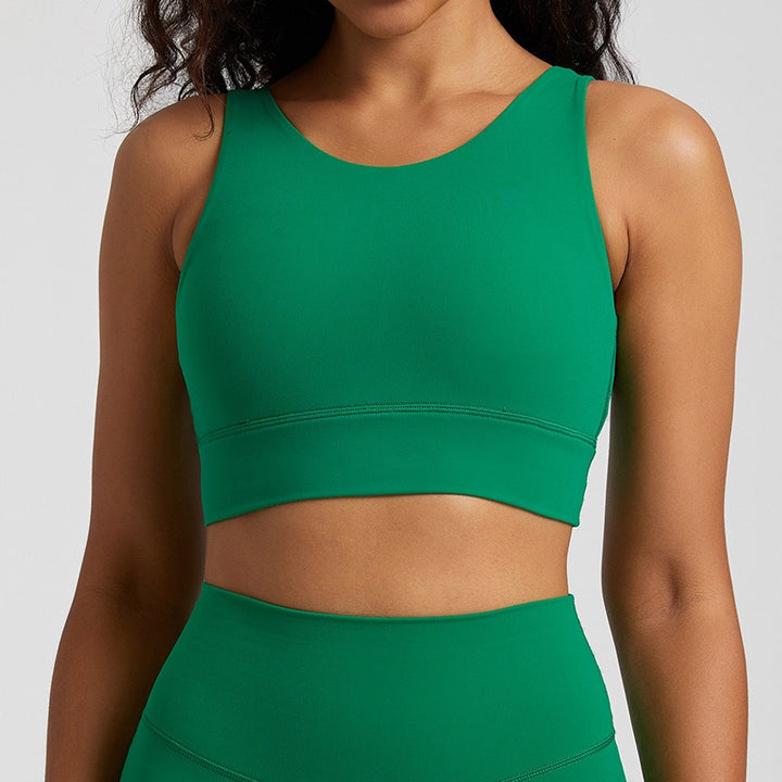 European and American nude yoga vest women's cross back sports bra fitness yoga clothing top outdoor sports bra eprolo