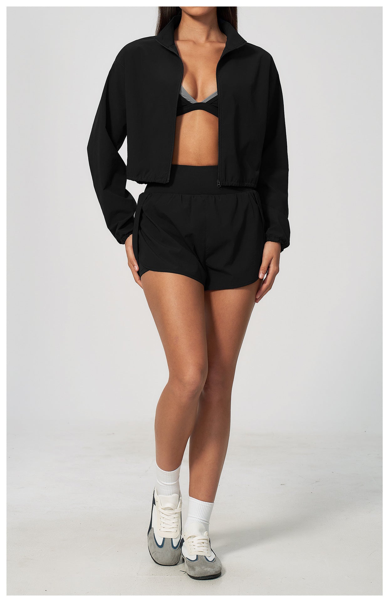 Cropped Windbreaker & Shorts Set