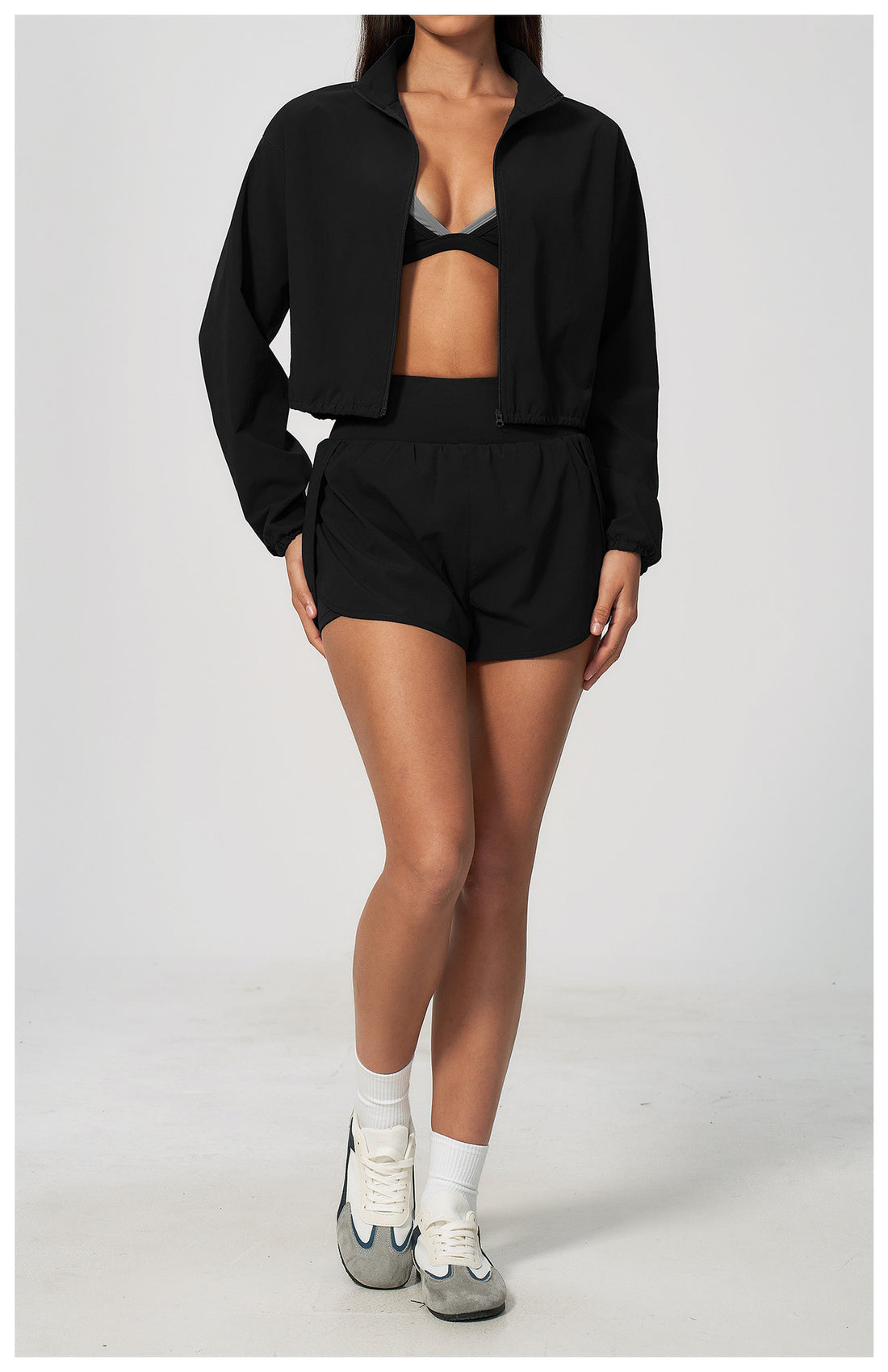 Cropped Windbreaker & Shorts Set