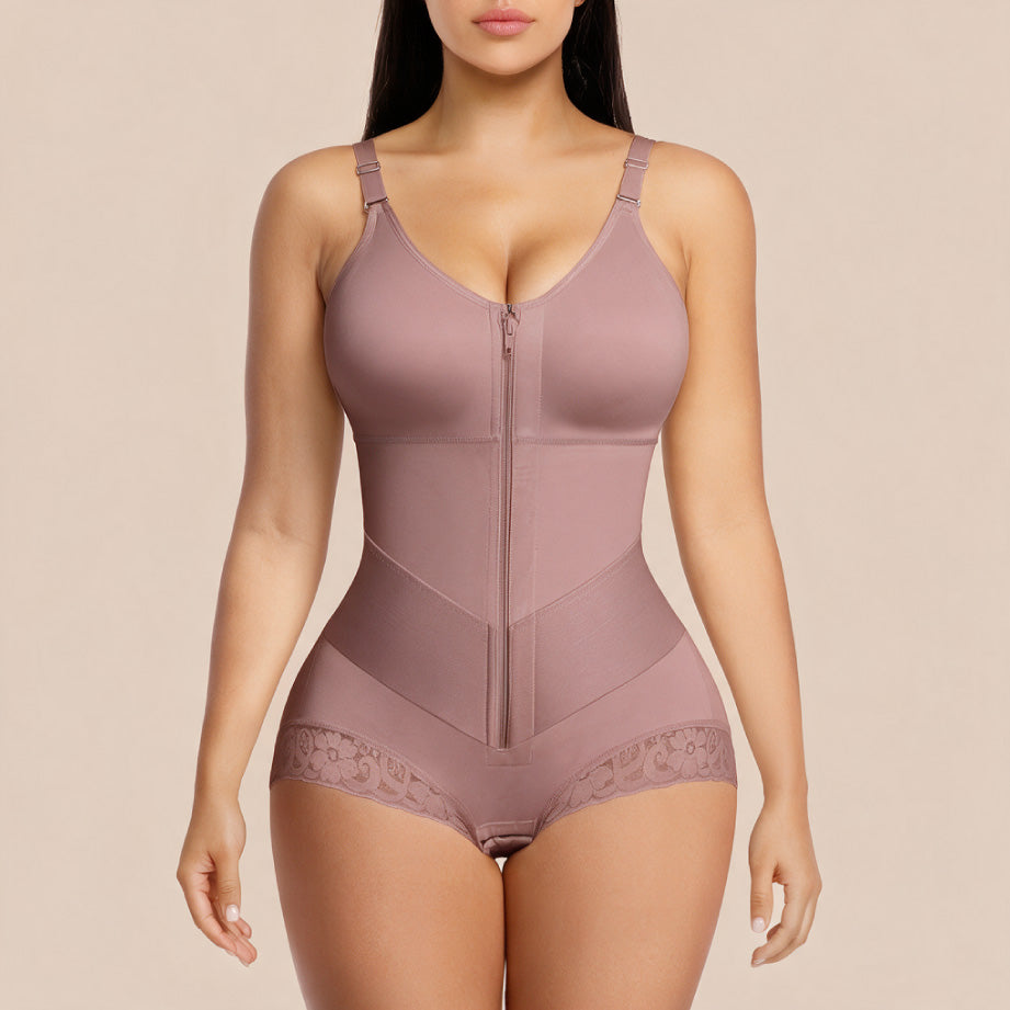 Tummy Control Front Zip Faja Bodysuit TheJellyBra