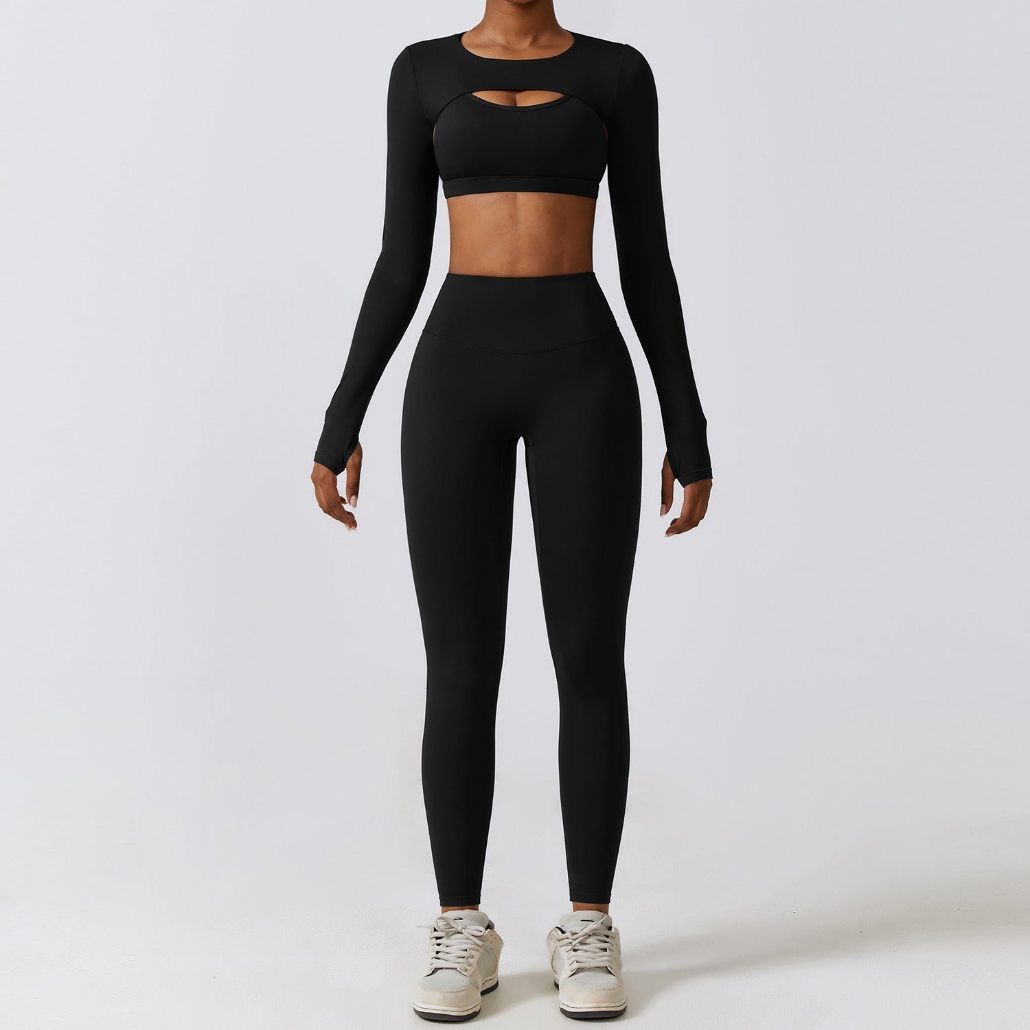 Tight yoga suit, nude quick drying exercise set, slimming fitness suit eprolo