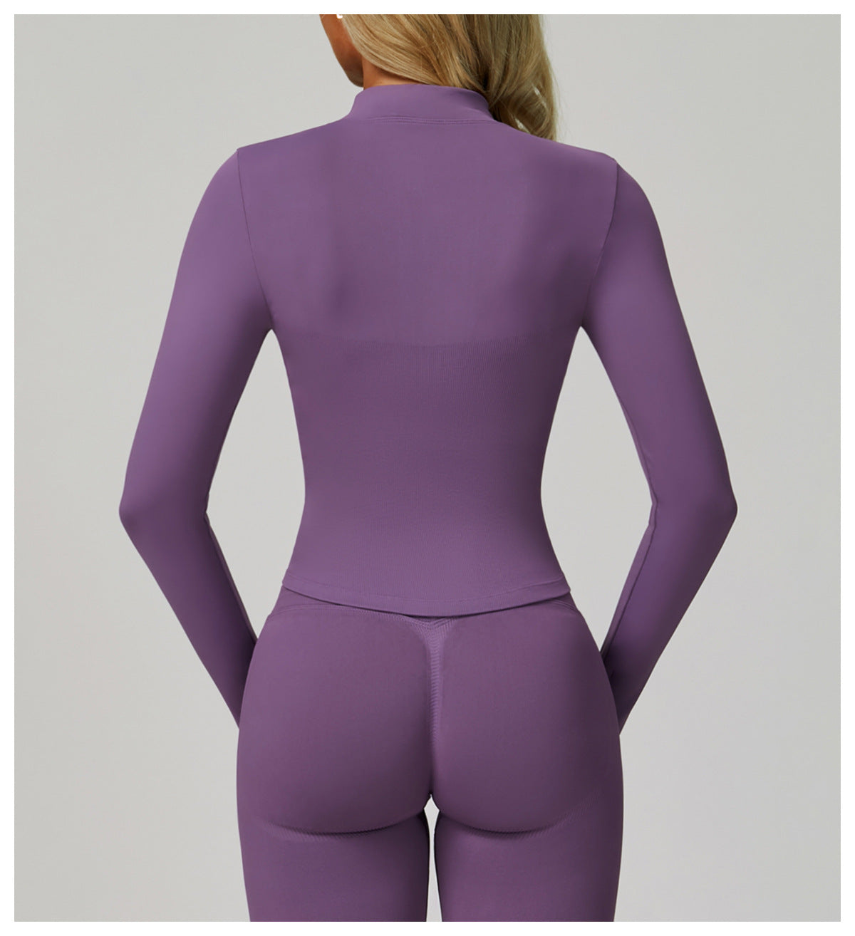 Zip-Up Long Sleeve Crop Yoga Jacket