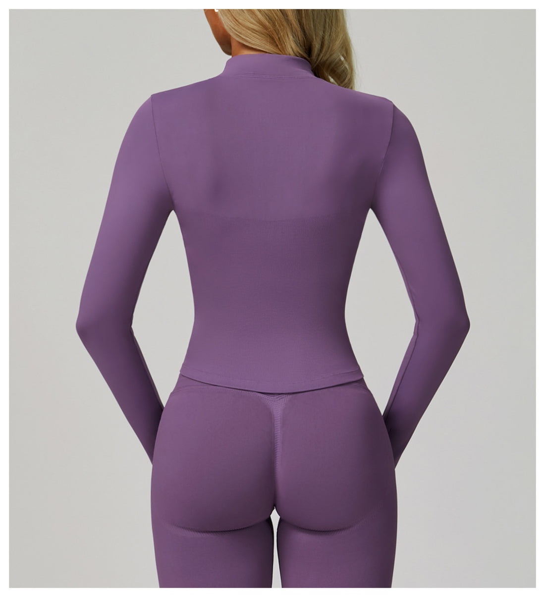 Zip-Up Long Sleeve Crop Yoga Jacket