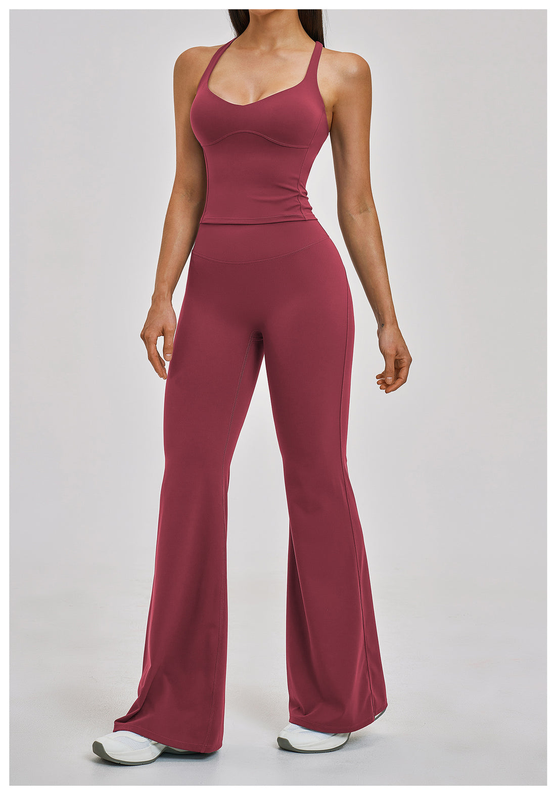 Cross-Back Bra & Flared Pant Yoga Set