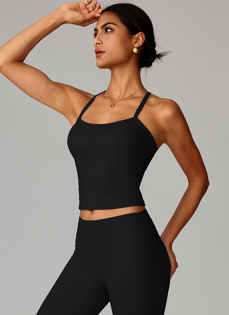 Strappy Racerback Cropped Cami Tank