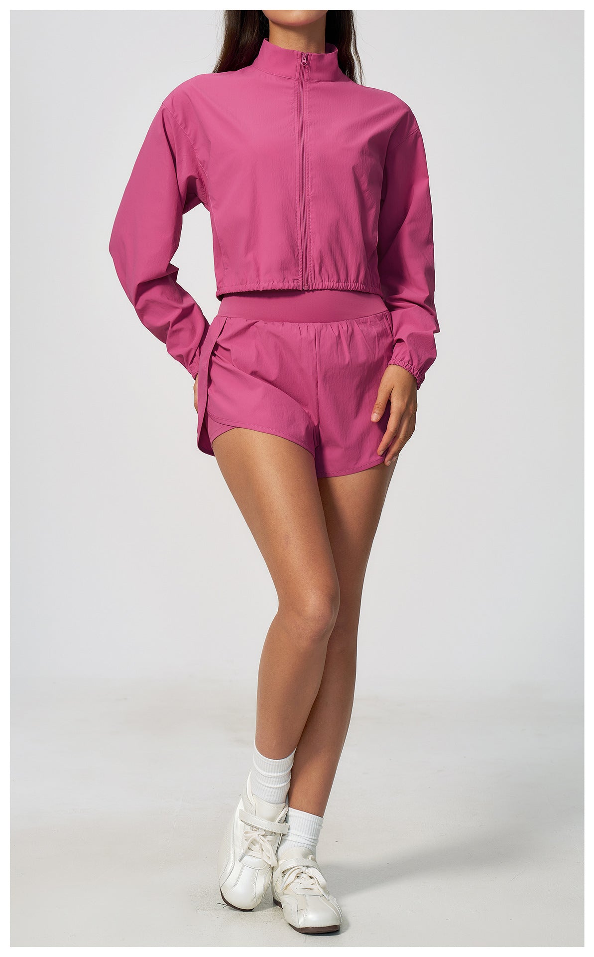 Cropped Windbreaker & Shorts Set