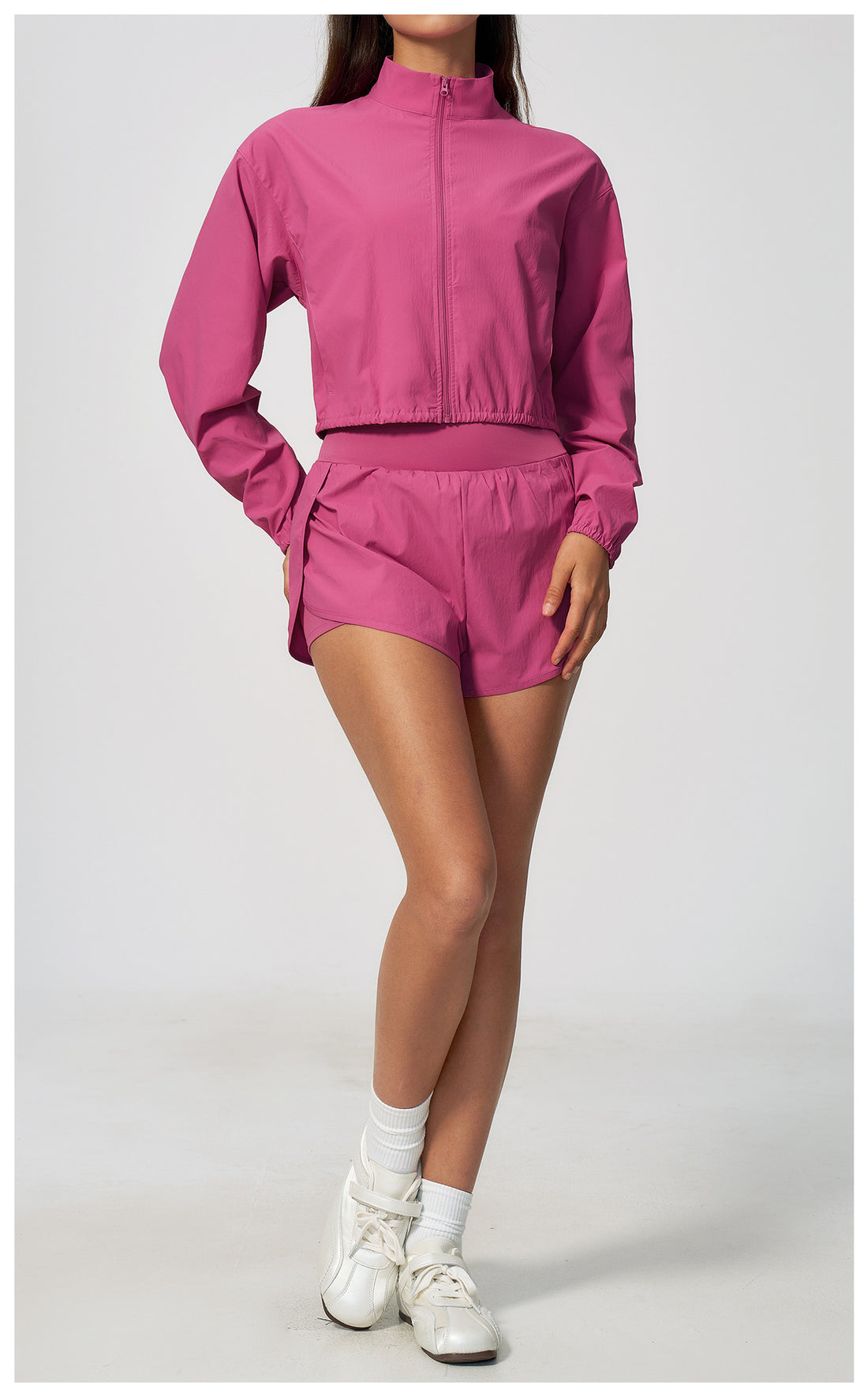 Cropped Windbreaker & Shorts Set