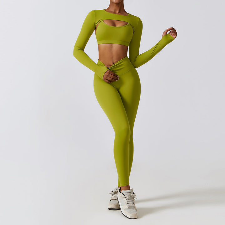 Tight yoga suit, nude quick drying exercise set, slimming fitness suit eprolo