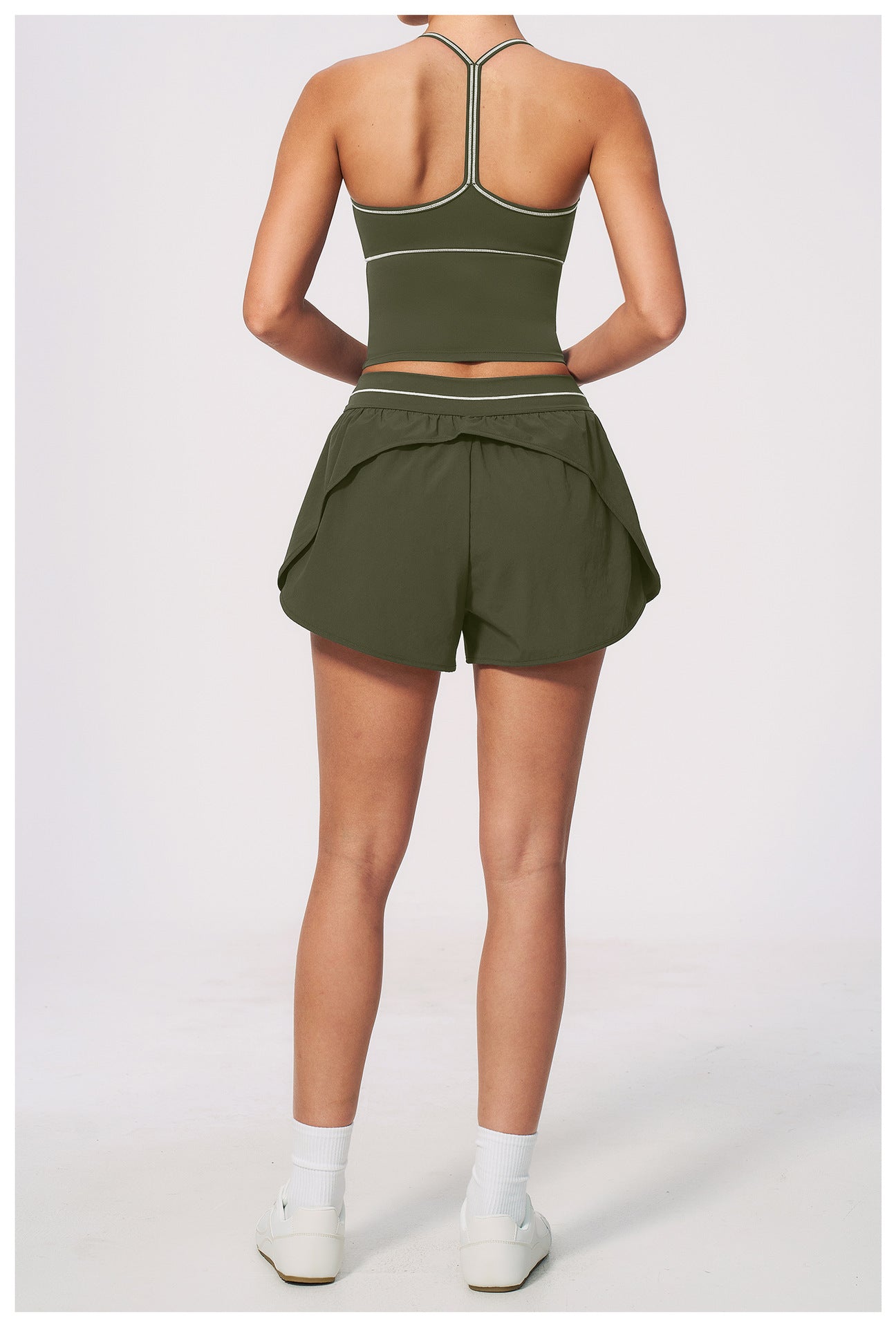 V-Neck Cami Bra & Running Shorts Set