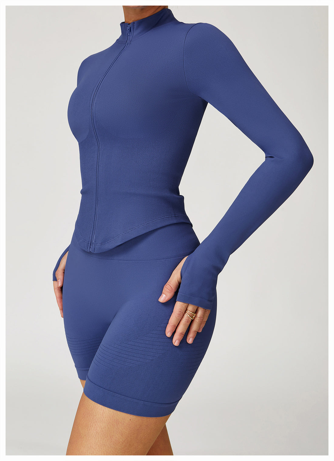 Zip-Up Long Sleeve Crop Yoga Jacket