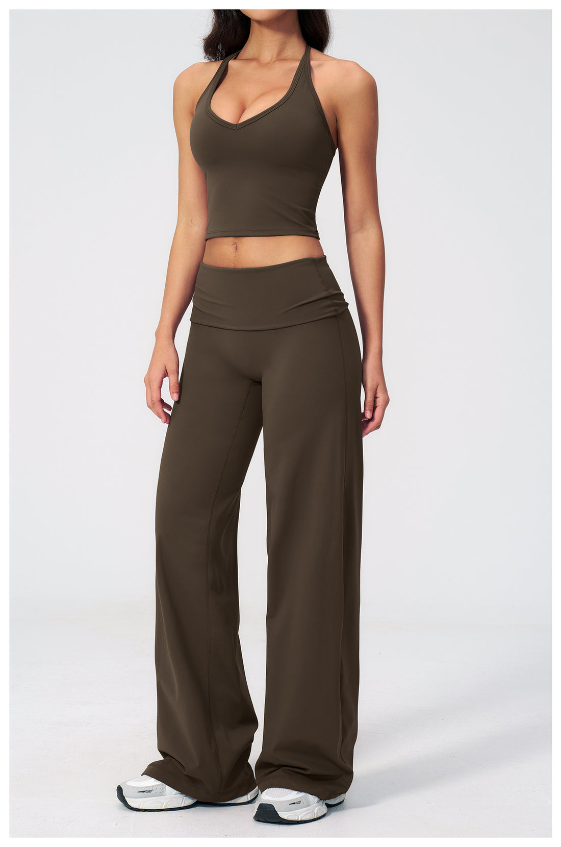 Halter Crop Top & Wide-Leg Pants Set (Style 2)