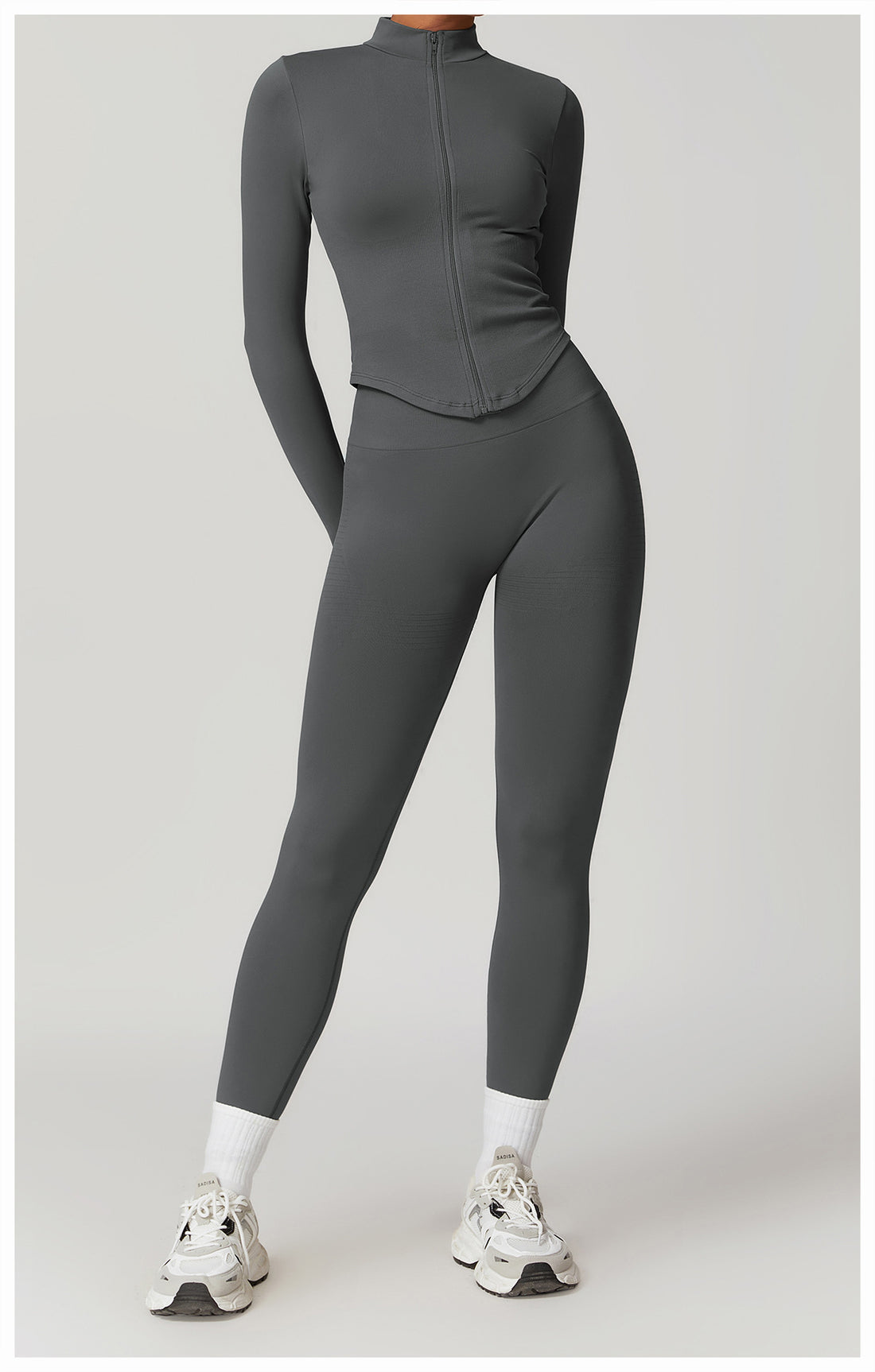 Zip-Up Long Sleeve Crop Yoga Jacket