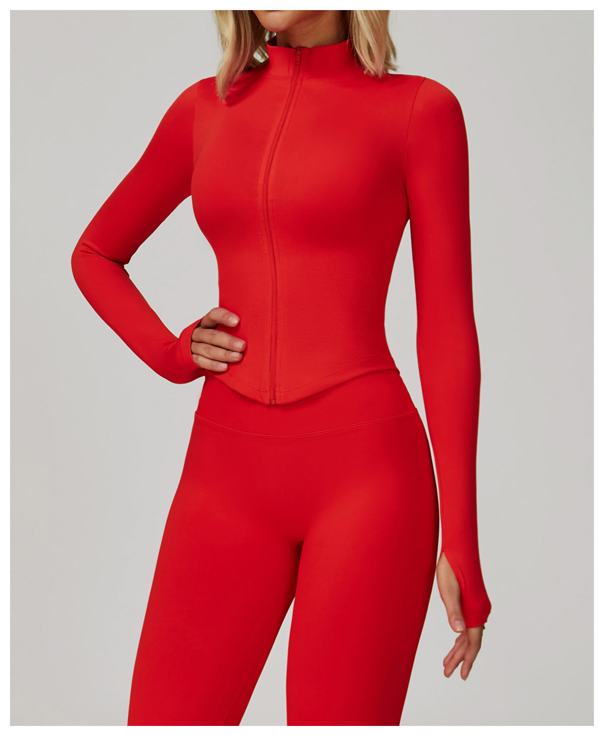 Zip-Up Long Sleeve Crop Yoga Jacket