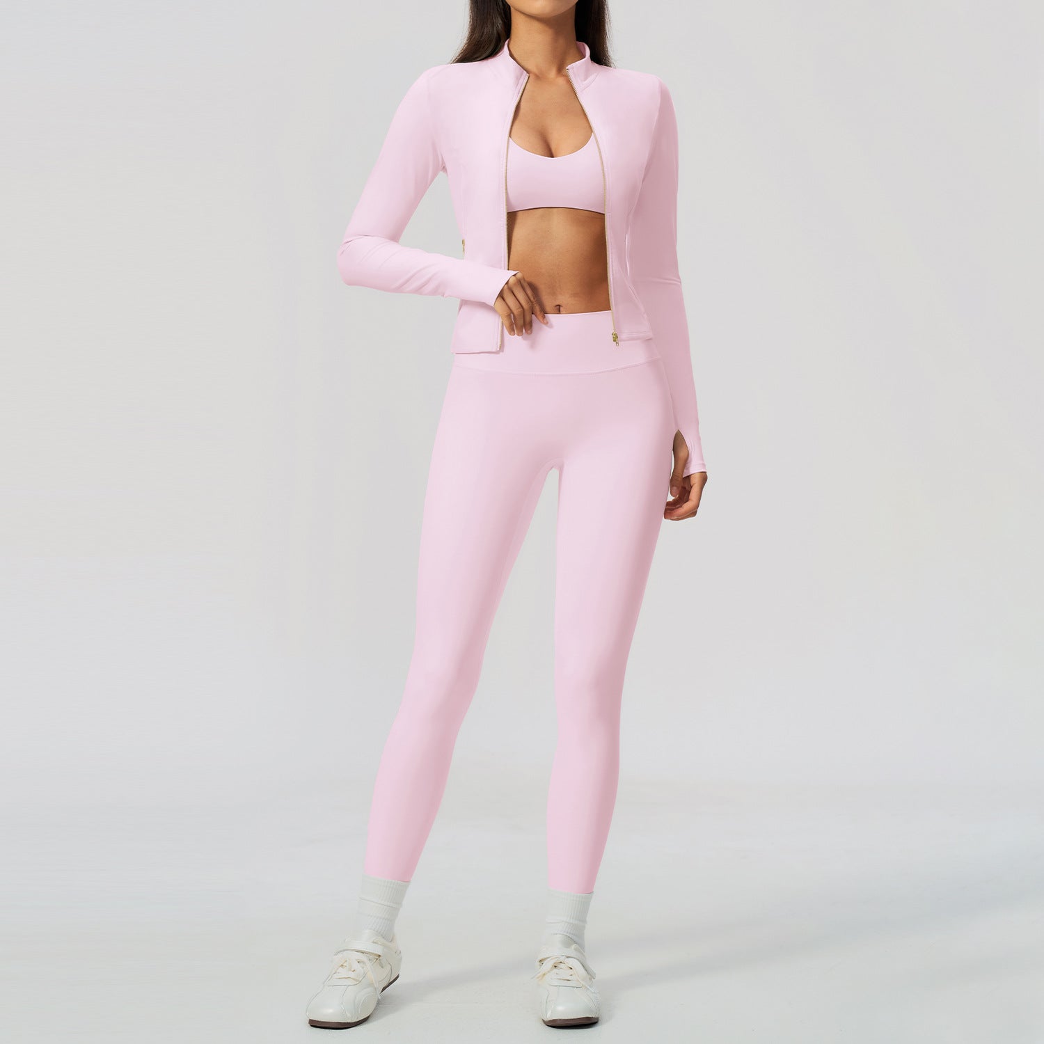 Fitness Set Sport Jacket Slim Fit Fashion Quick-Dry Outdoor Yoga Wear 3-Piece Set eprolo