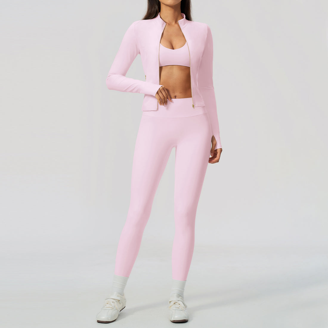 Fitness Set Sport Jacket Slim Fit Fashion Quick-Dry Outdoor Yoga Wear 3-Piece Set eprolo