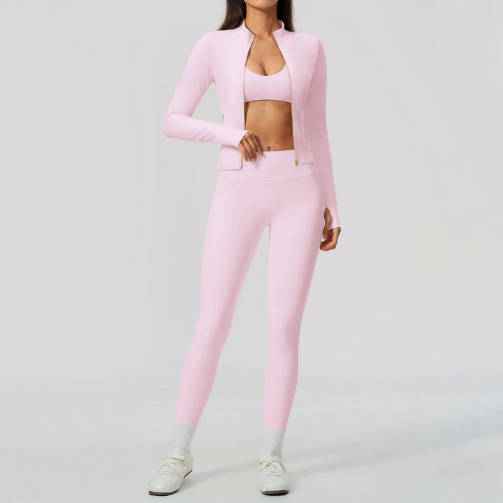 Fitness Set Sport Jacket Slim Fit Fashion Quick-Dry Outdoor Yoga Wear 3-Piece Set eprolo