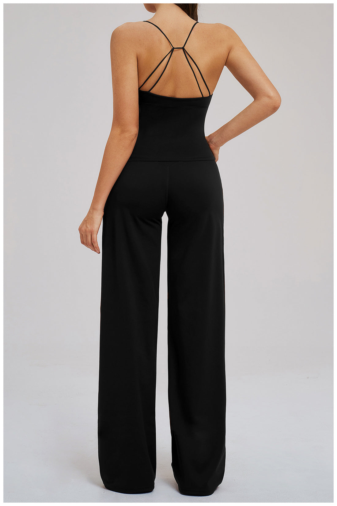 V-Neck Cami Top & Straight-Leg Pants Set