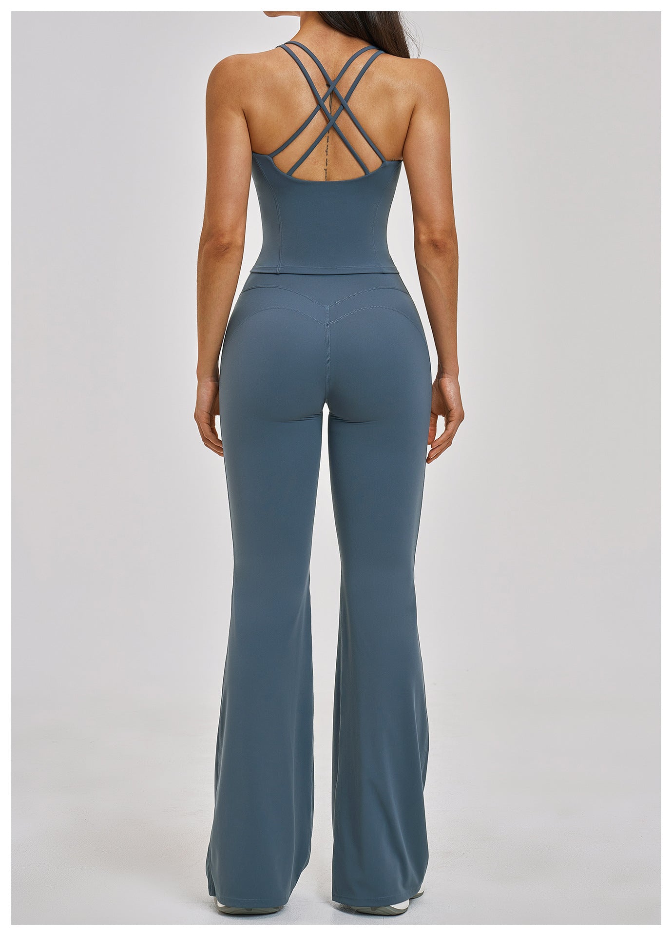 Cross-Back Bra & Flared Pant Yoga Set