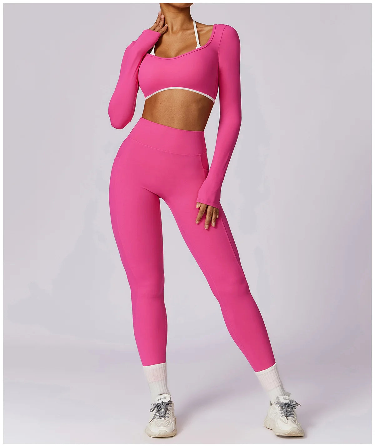 Halter Bra & Leggings Color-Block Set