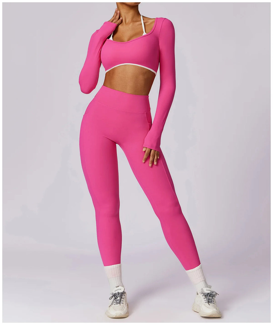 Halter Bra & Leggings Color-Block Set
