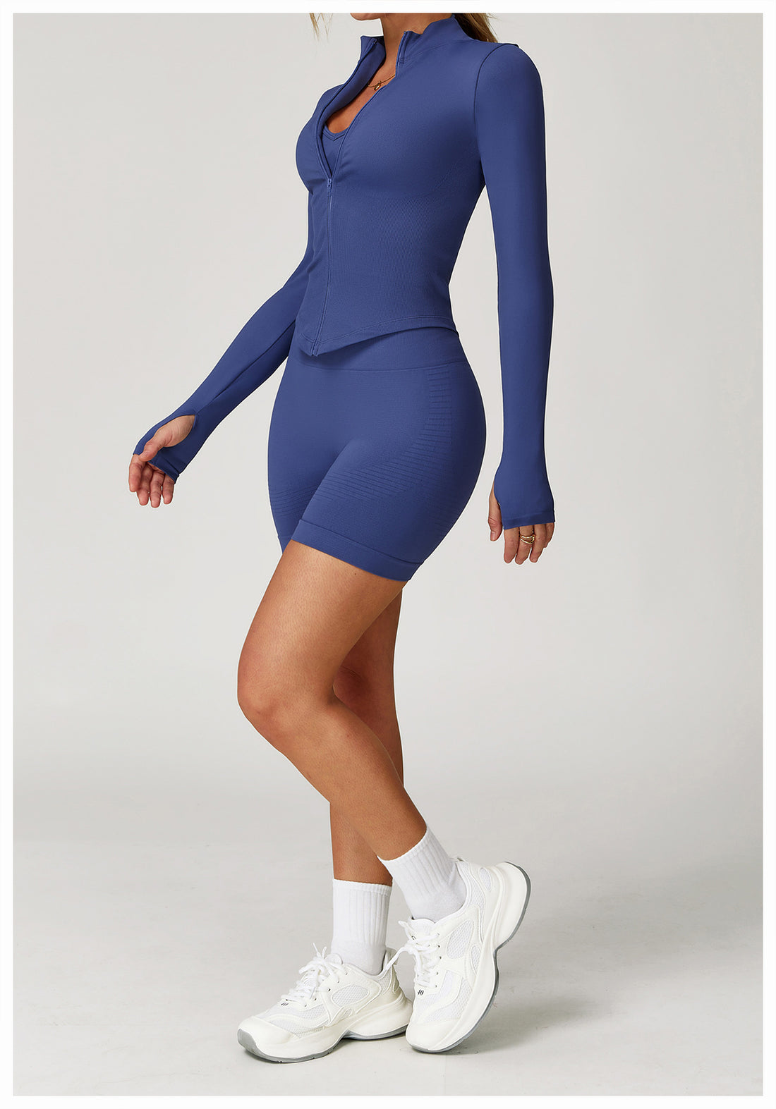 Zip-Up Long Sleeve Crop Yoga Jacket