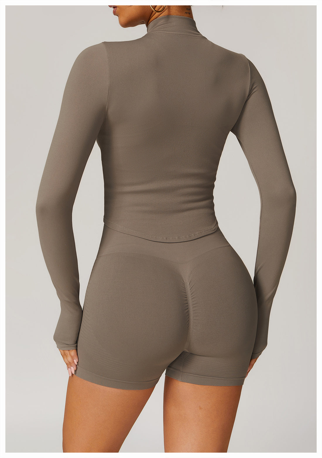 Zip-Up Long Sleeve Crop Yoga Jacket