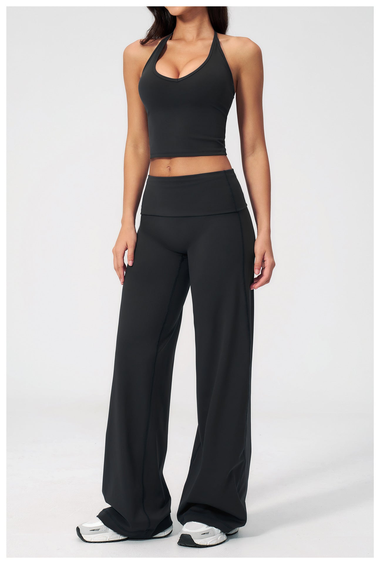 Halter Crop Top & Wide-Leg Pants Set (Style 2)
