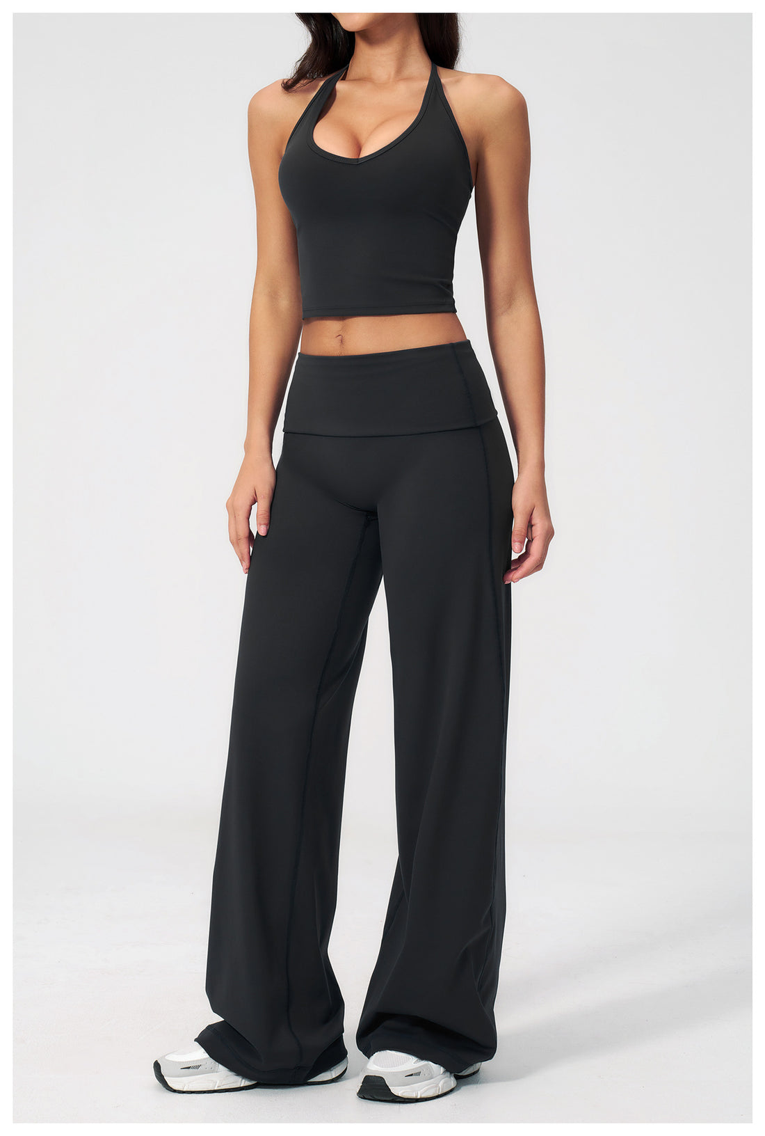 Halter Crop Top & Wide-Leg Pants Set (Style 2)