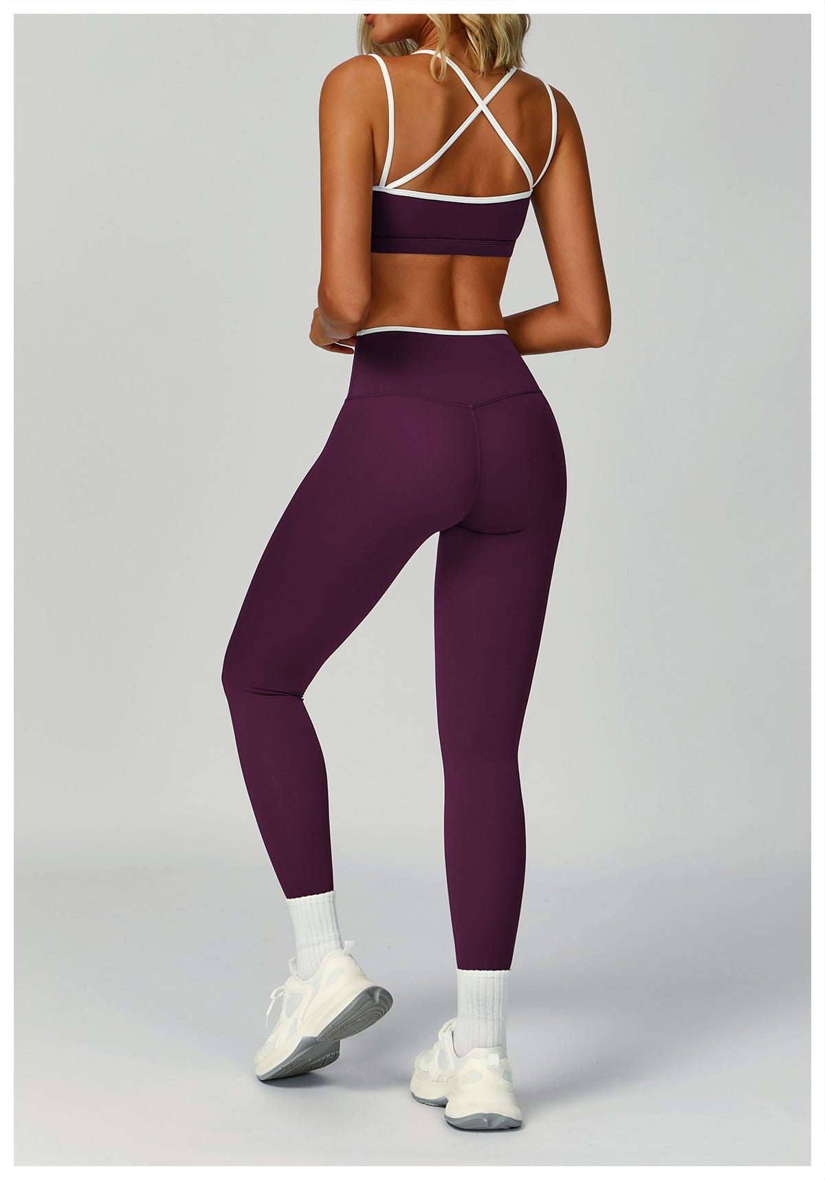 Strappy Backless Bra & Bike Short Set