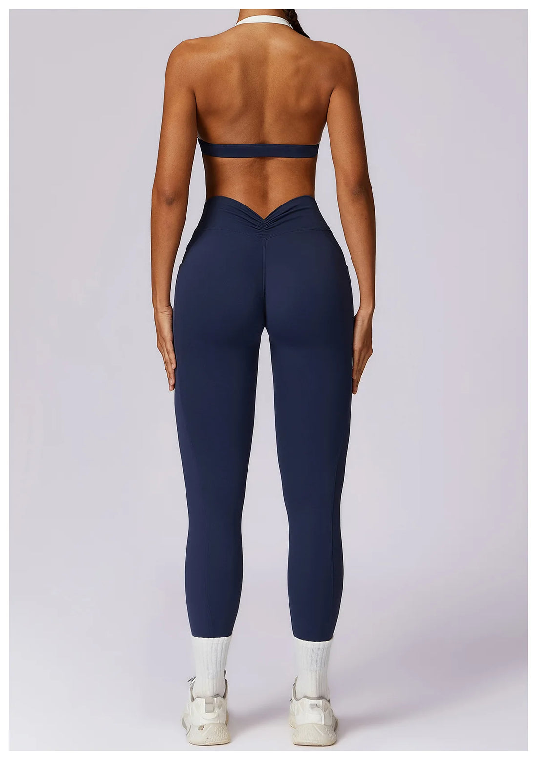 Halter Bra & Leggings Color-Block Set