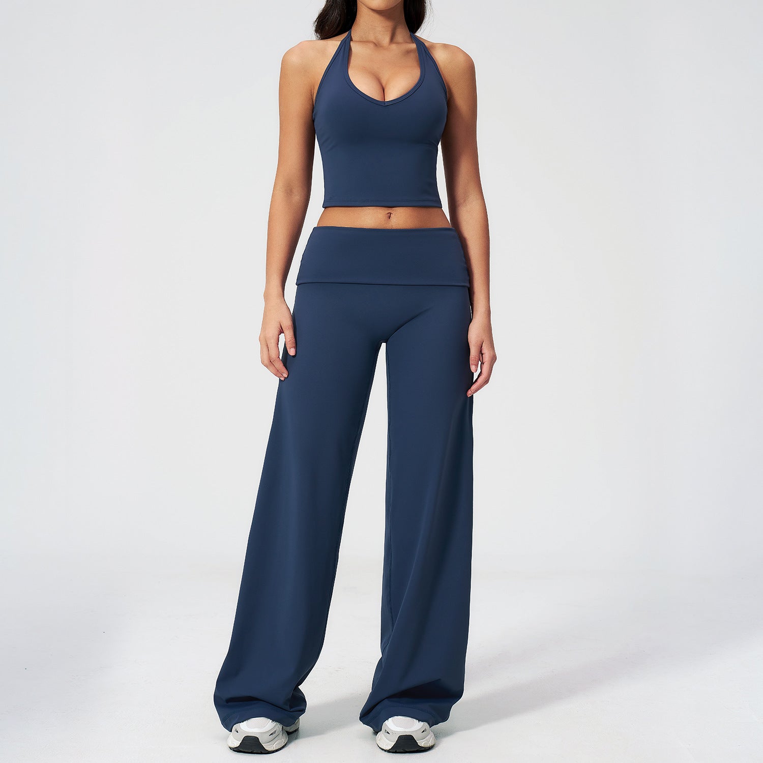 Crossover Strapless Fitted Back Workout Set Fitness High-Waisted Casual Running Yoga Set eprolo