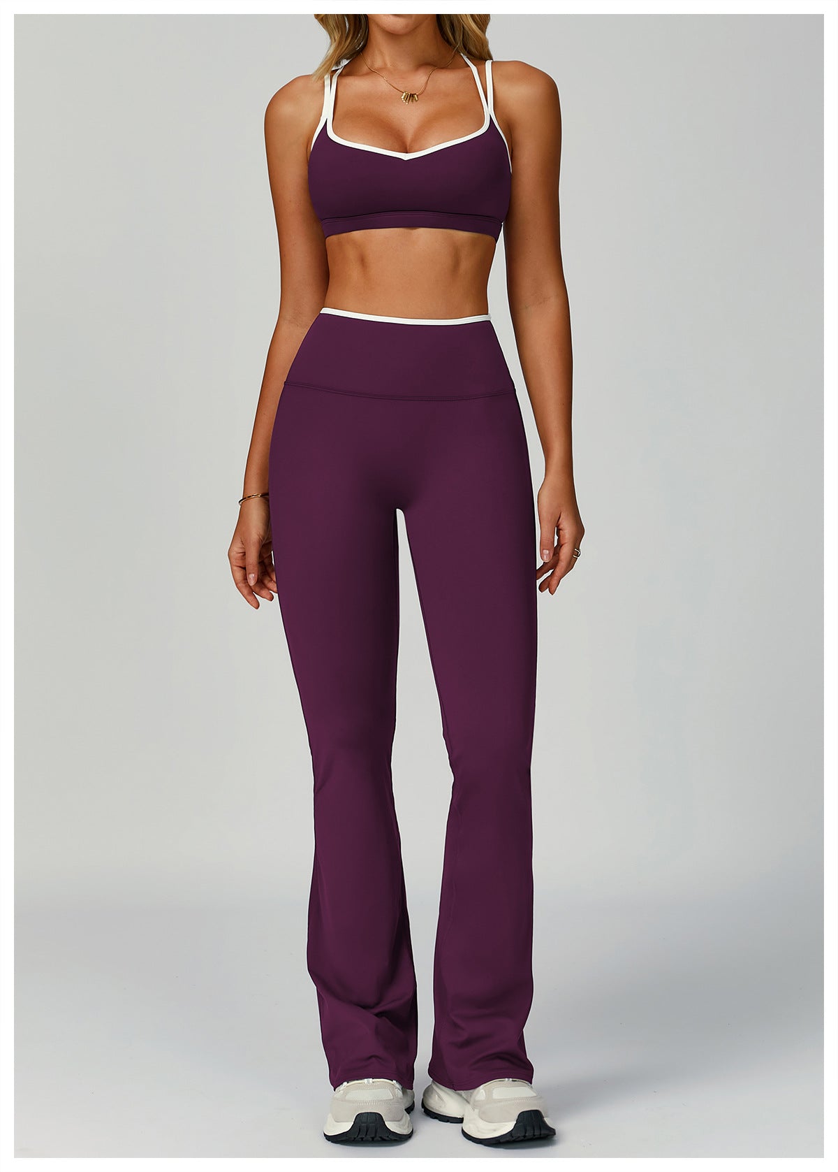 Strappy Backless Bra & Bike Short Set