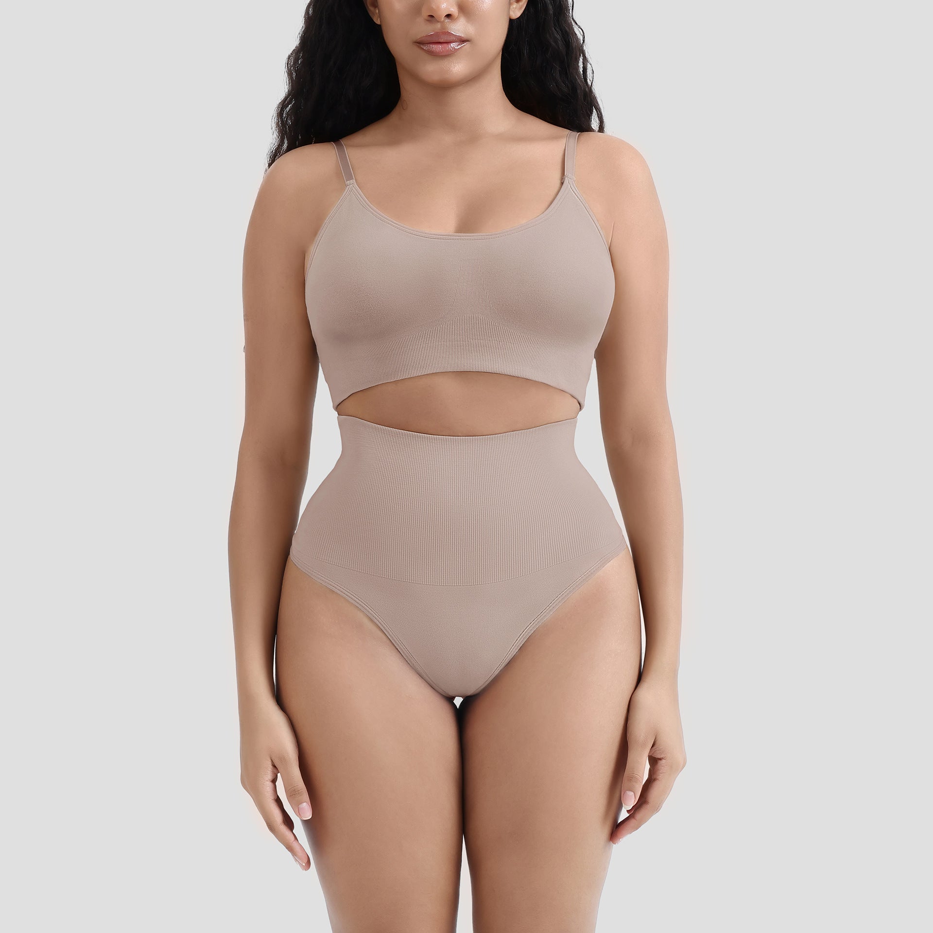 Thong Belly Control Underwear Set with Bra Large U-Shape eprolo
