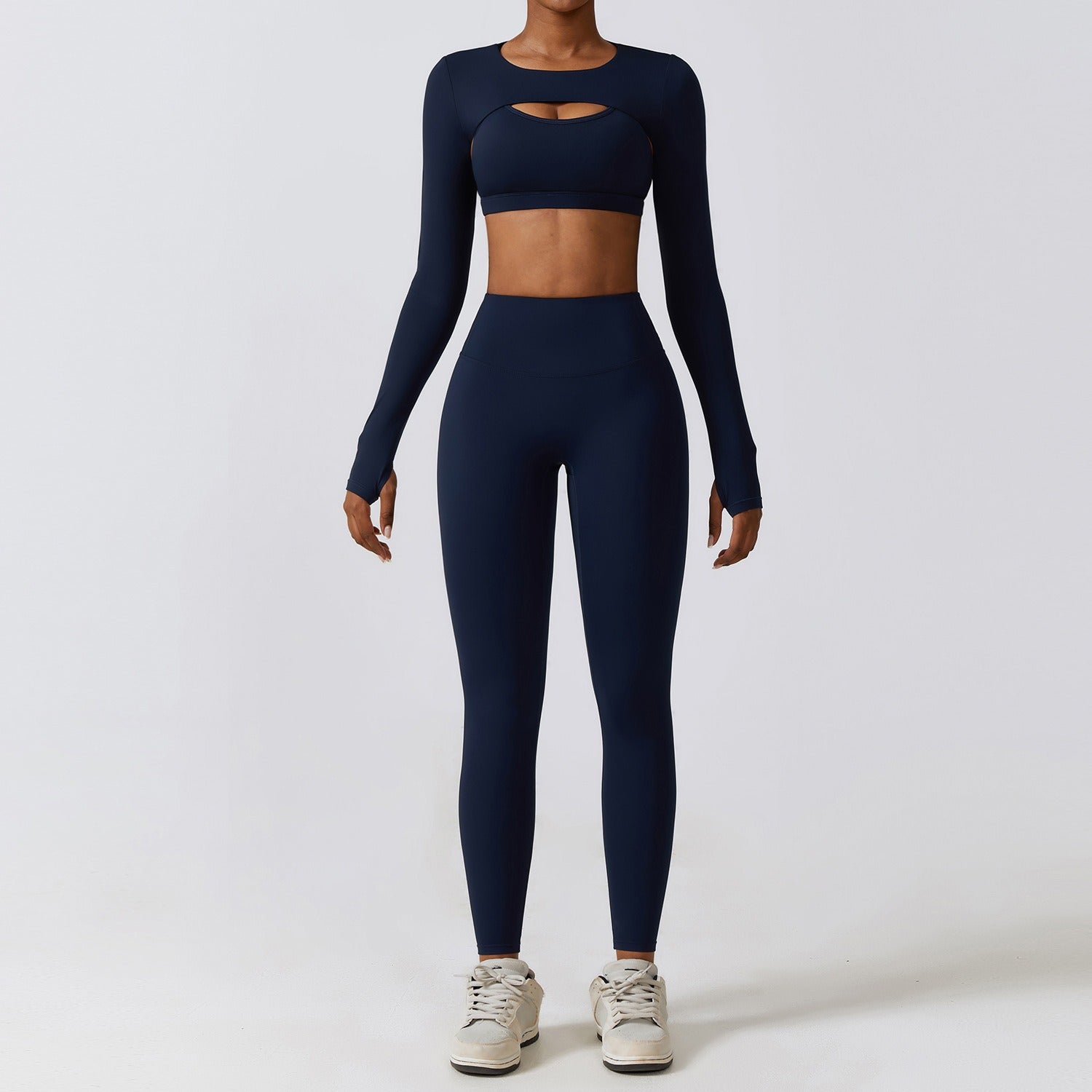 Tight yoga suit, nude quick drying exercise set, slimming fitness suit eprolo