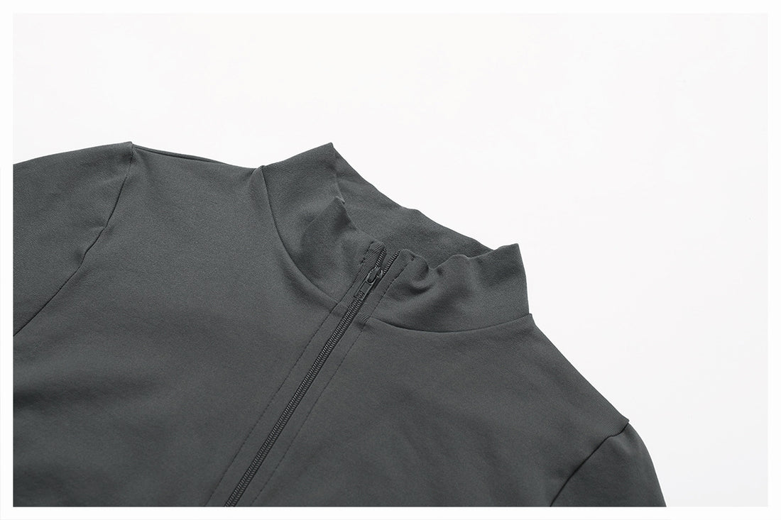 Zip-Up Long Sleeve Crop Yoga Jacket