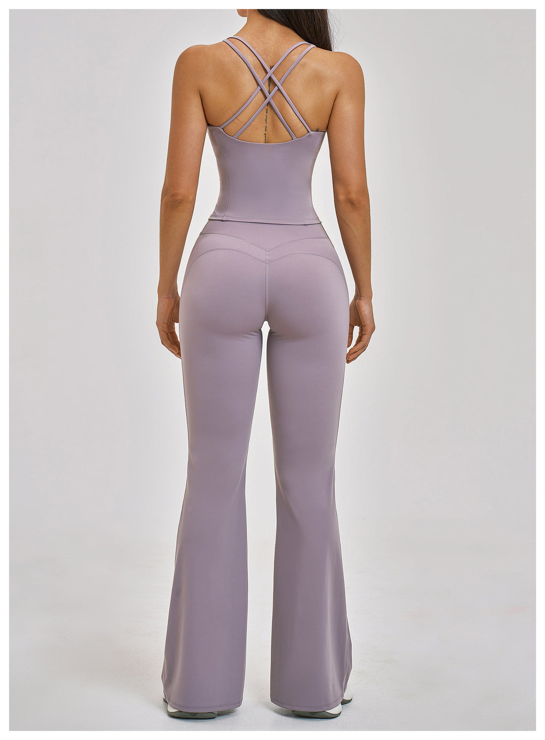 Cross-Back Bra & Flared Pant Yoga Set