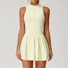Cloud Sense Two-Piece Stand-Up Collar Dress, Outdoor Running Anti Base Layer, A-Line Skirt Hem Tennis Dress eprolo