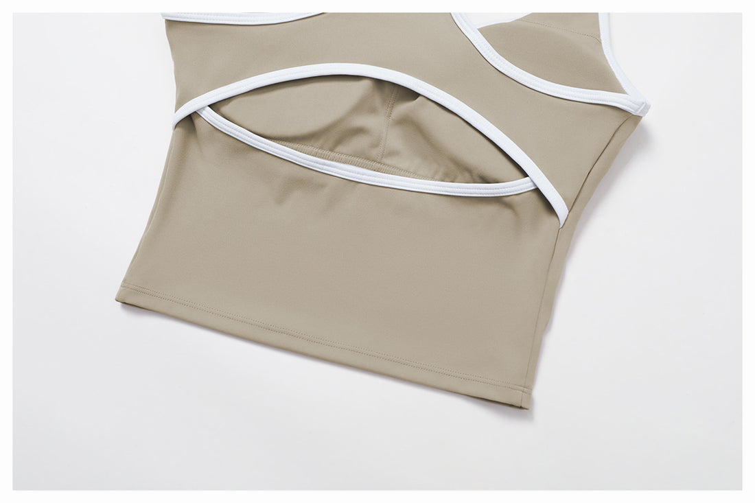 Strappy Backless Bra & Bike Short Set