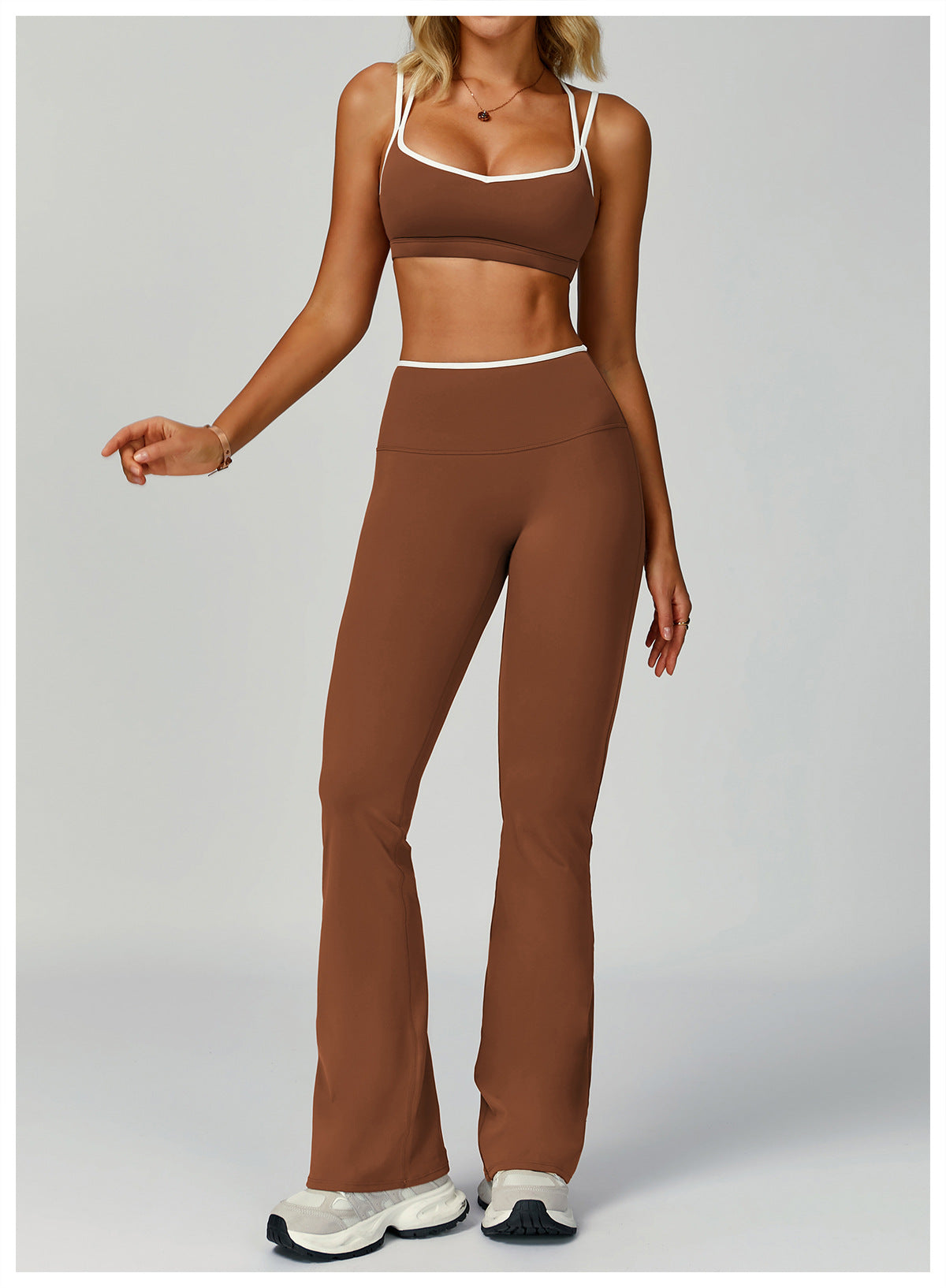 Strappy Backless Bra & Bike Short Set
