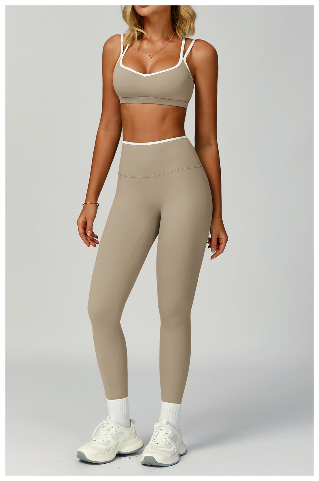 Strappy Backless Bra & Bike Short Set