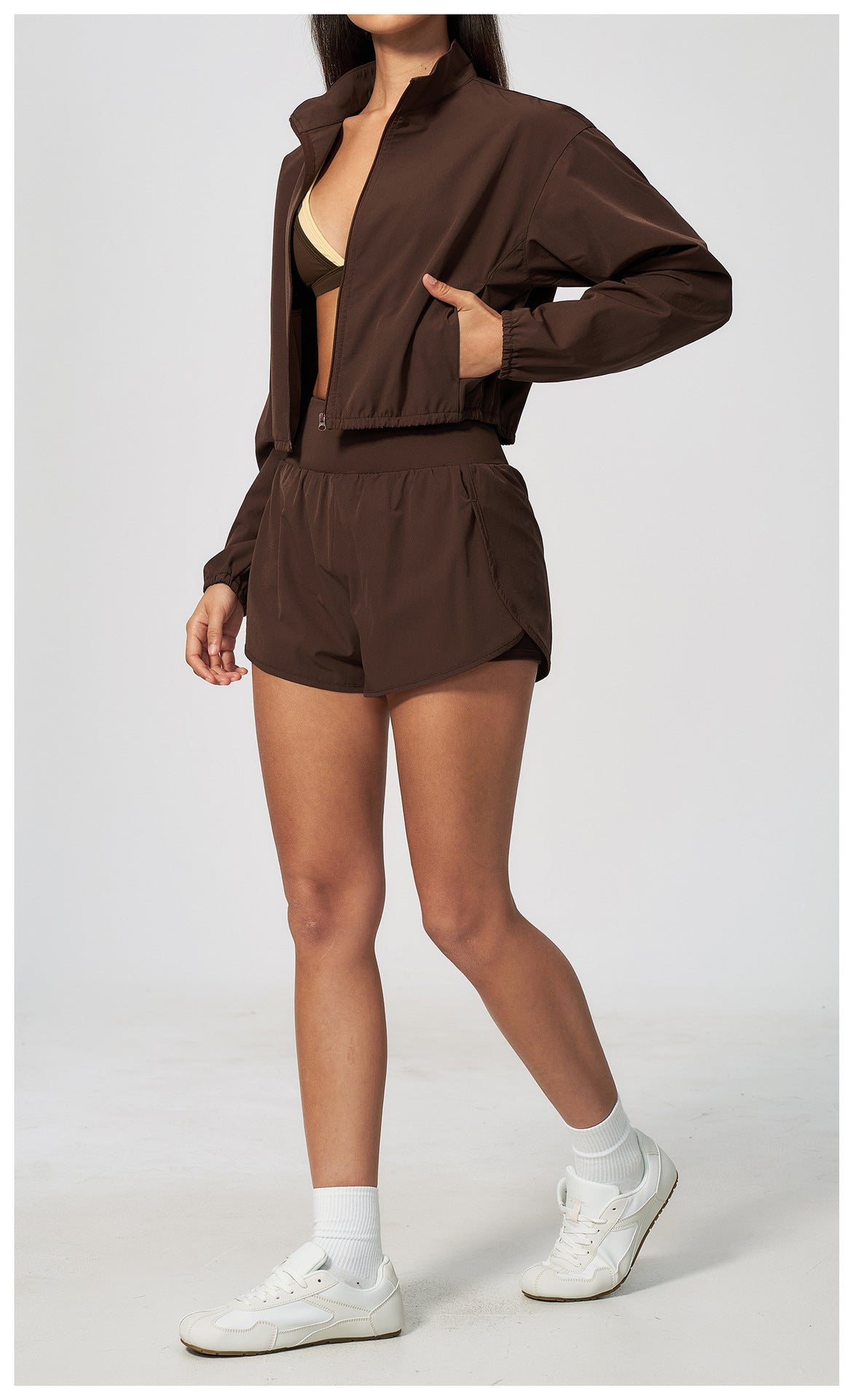 Cropped Windbreaker & Shorts Set