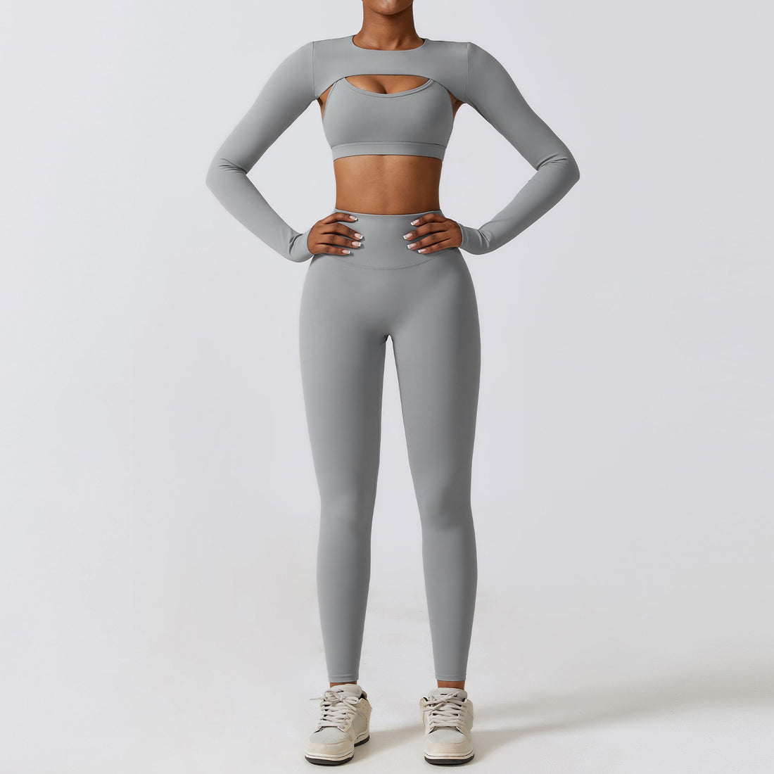 Tight yoga suit, nude quick drying exercise set, slimming fitness suit eprolo