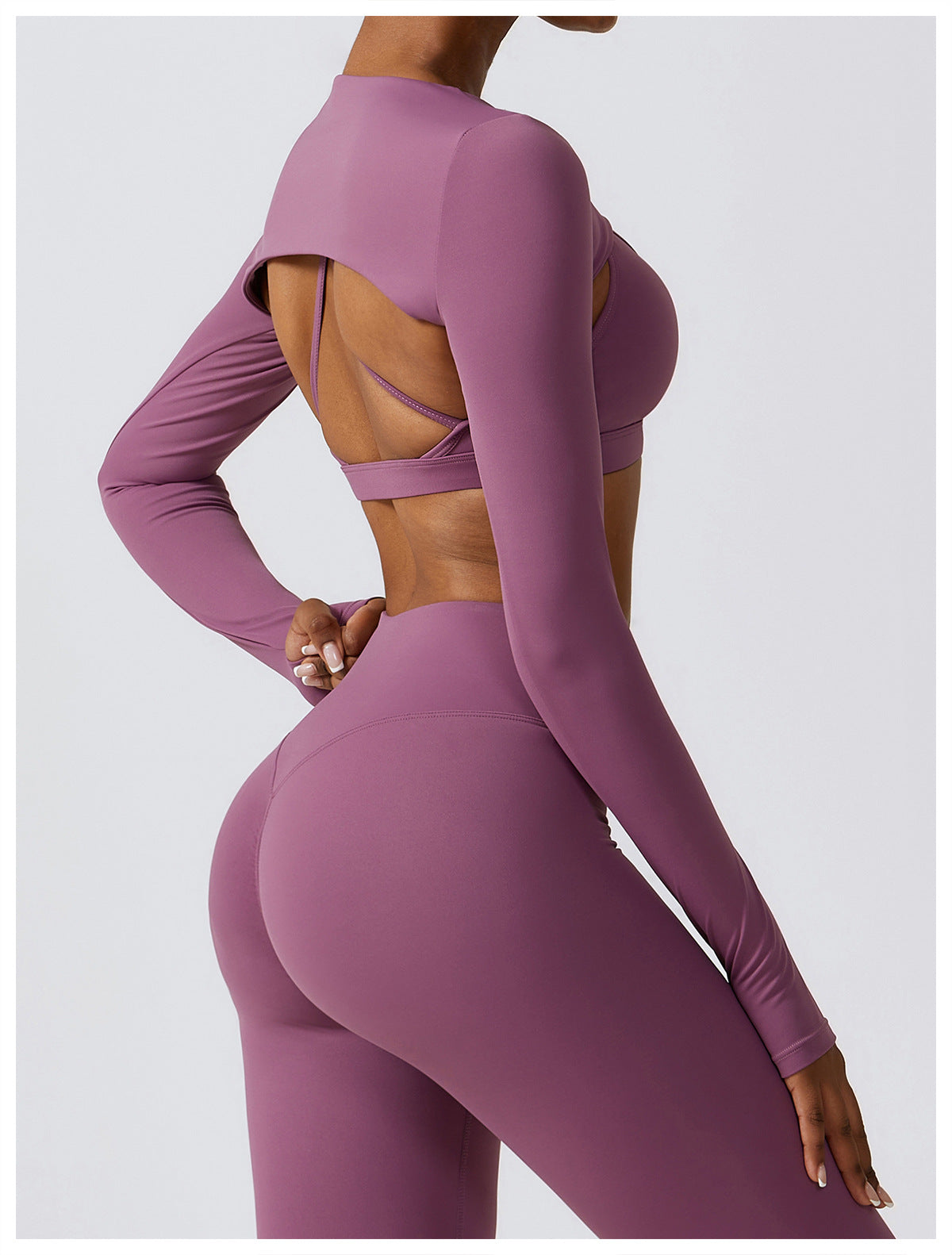 Cutout Long Sleeve Crop & Legging Set