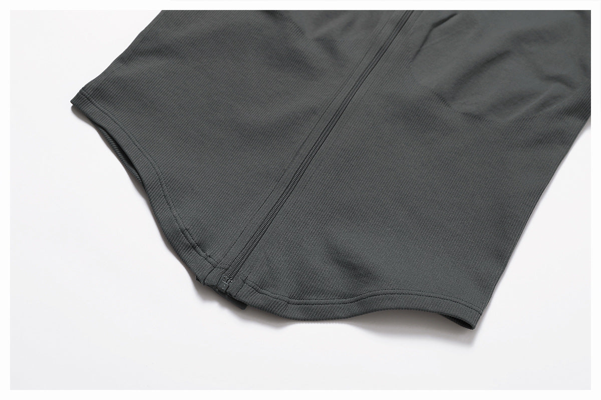 Zip-Up Long Sleeve Crop Yoga Jacket