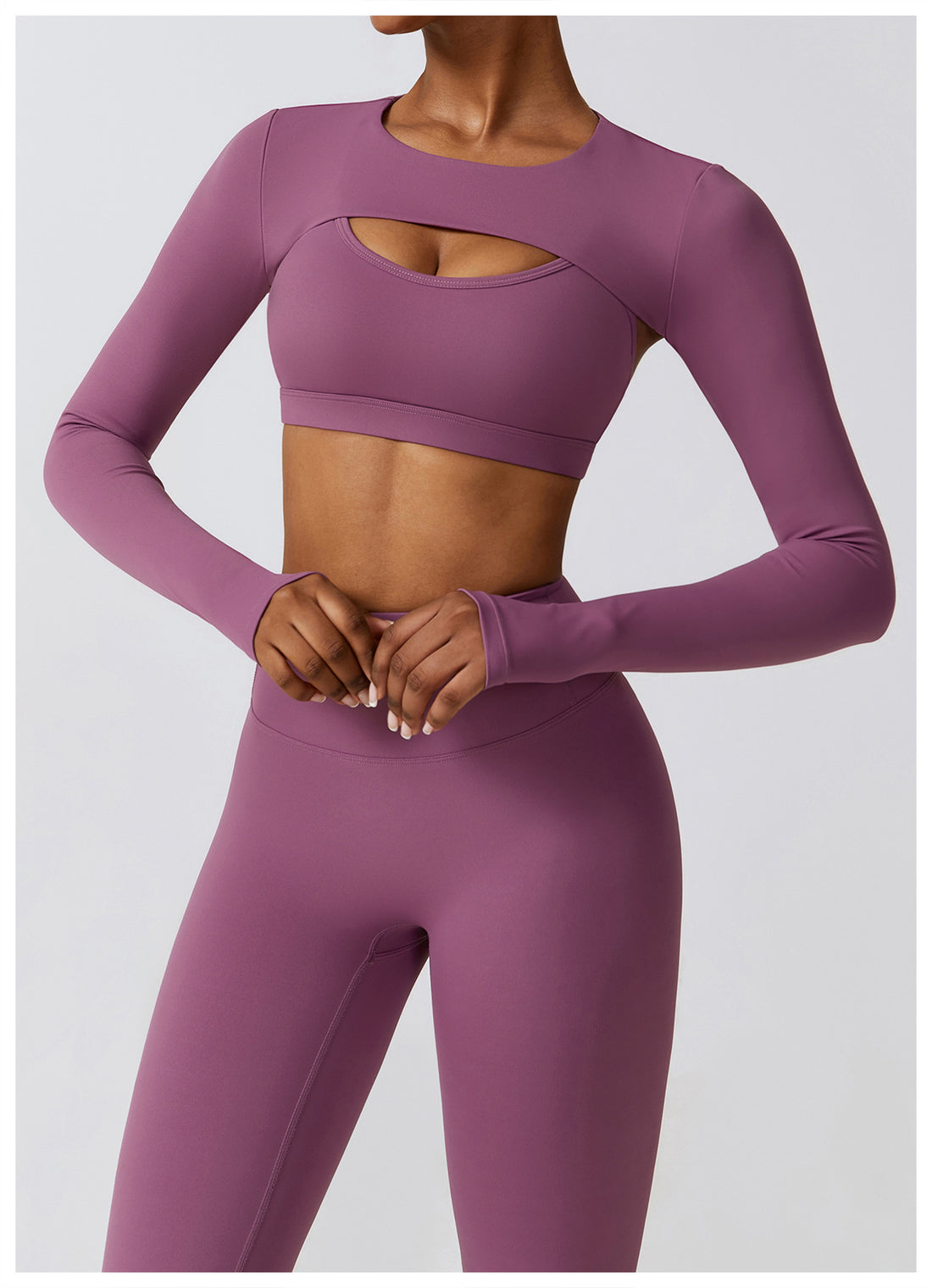 Cutout Long Sleeve Crop & Legging Set