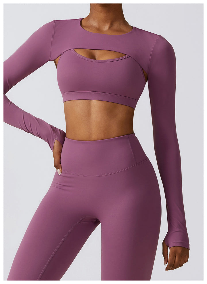 Cutout Long Sleeve Crop & Legging Set